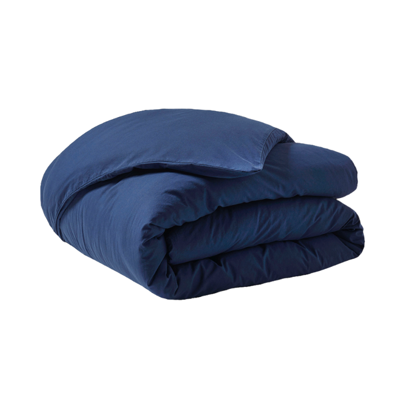 Essix Coton Lave Soft Line Bleu Nuit Dark blue Bed linen 65 x 65 cm