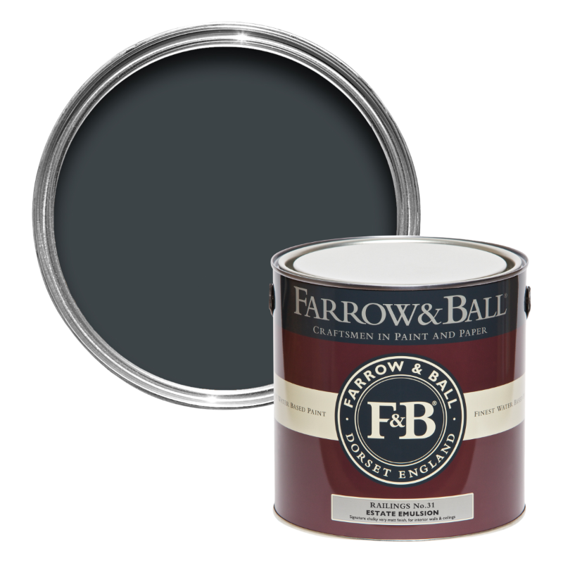 Farrow & Ball Farrow Ball Colors Dark Black Grey Railings 31