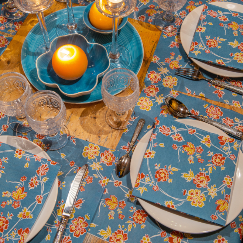 Francoise Paviot Dinner napkin Paper napkin Princesse Blue