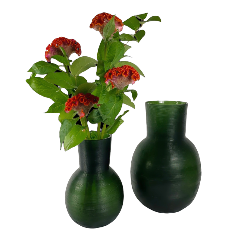 Guaxs vase Yeola Black Steelgrey Dark green M