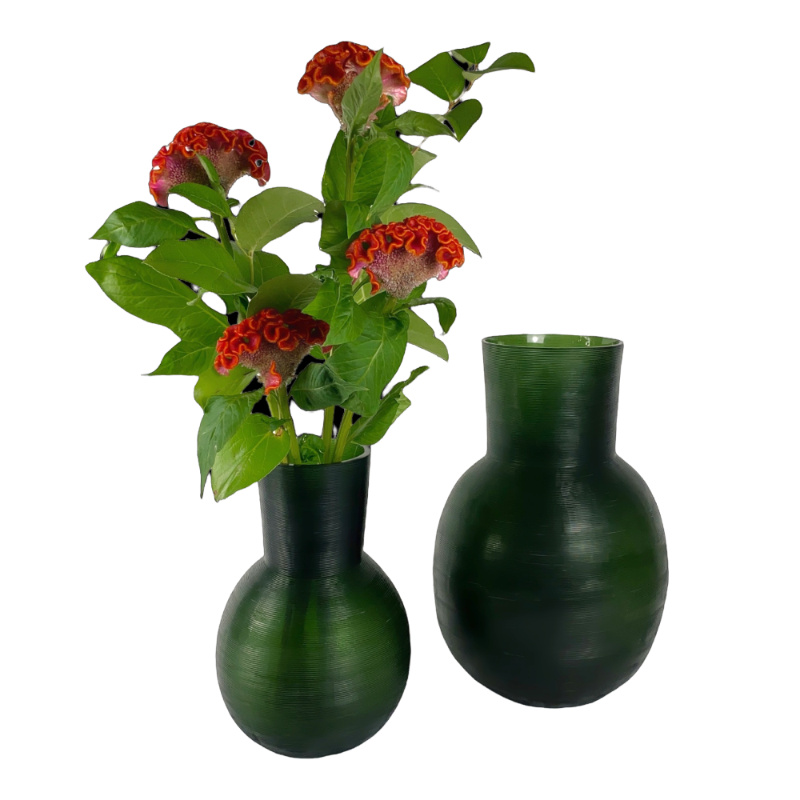 Guaxs vase Yeola Black Steelgrey Dark green L