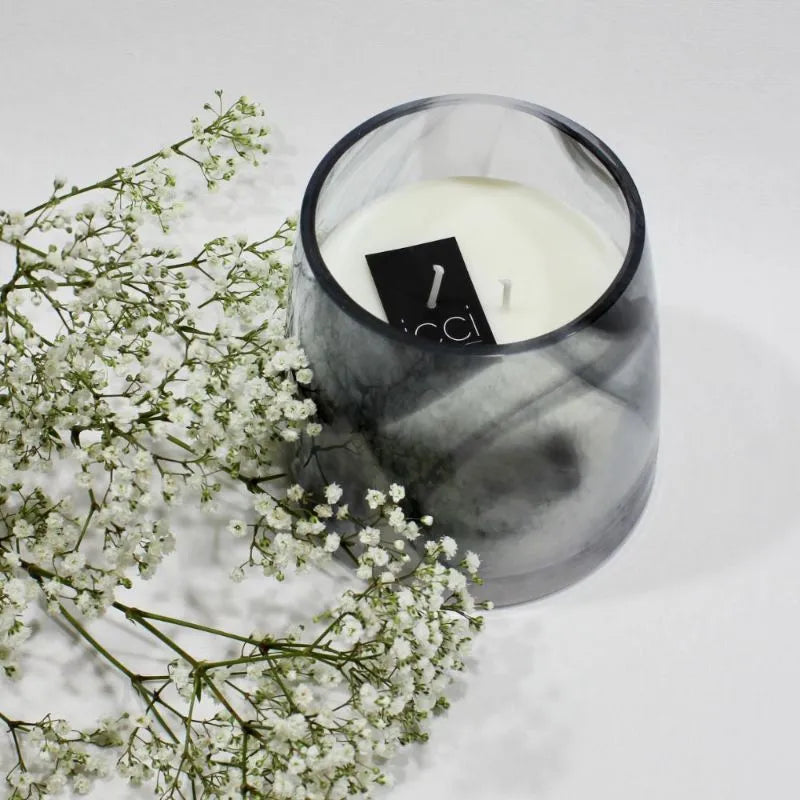 Icci Home Collection scented candle Ambiance Black and White Waves