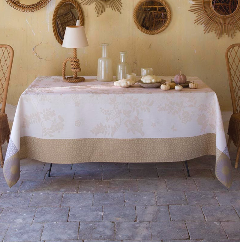 Le Jacquard Francais Asia Mood Tablecloth Rose Beige
