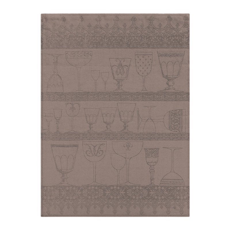 Le Jacquard Francais Tea towel Glass towel Linen Cristal Gris Poivre Beige