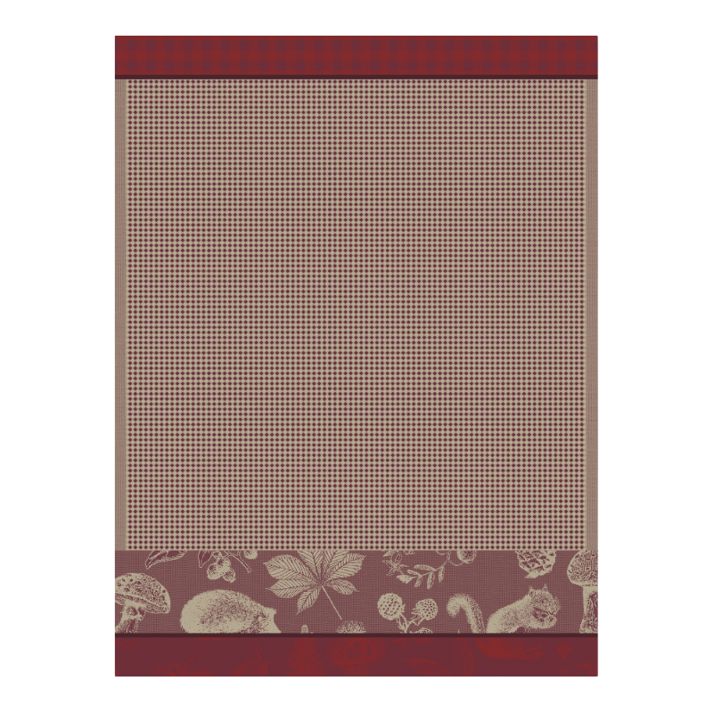 Le Jacquard Francais Tea towel Towel Dans Les Bois Airelles Red