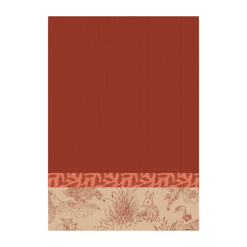 Le Jacquard Francais Tea Towel Josephine Pavot Red Orange