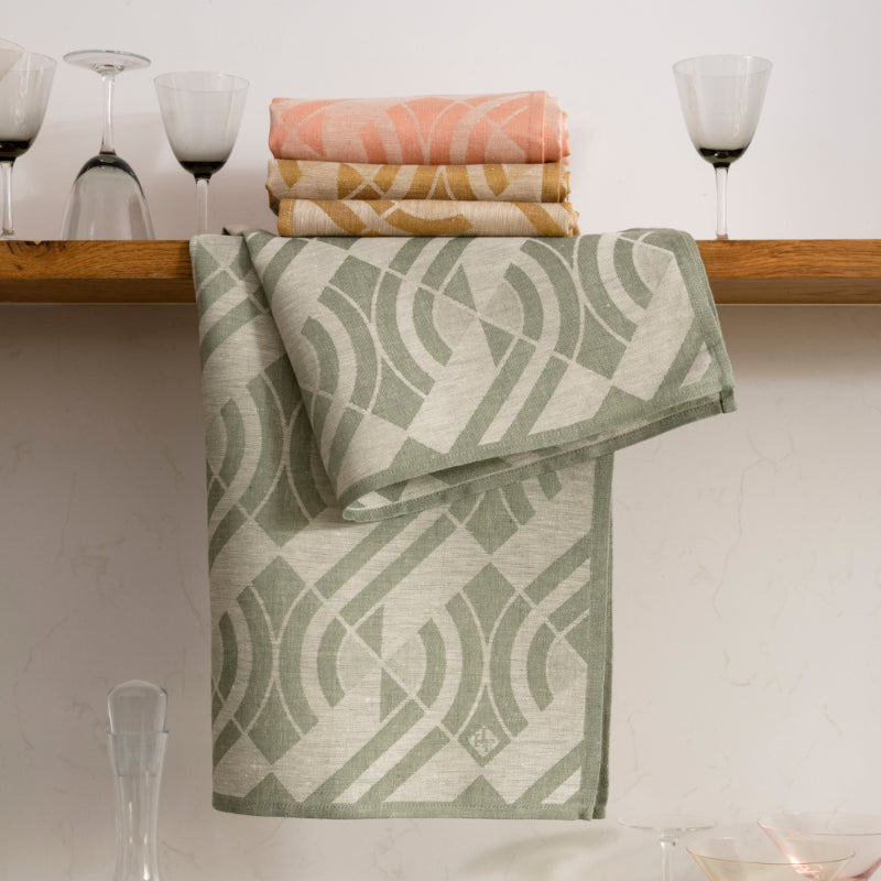 Le Jacquard Francais Tea towel Glass towel Linen Neo Emeraude Green