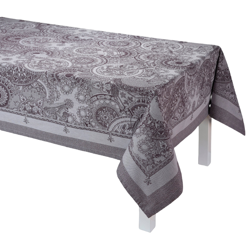 Le Jacquard Francais Tablecloth Tablecloth Porcelaine Kaolin Grey 