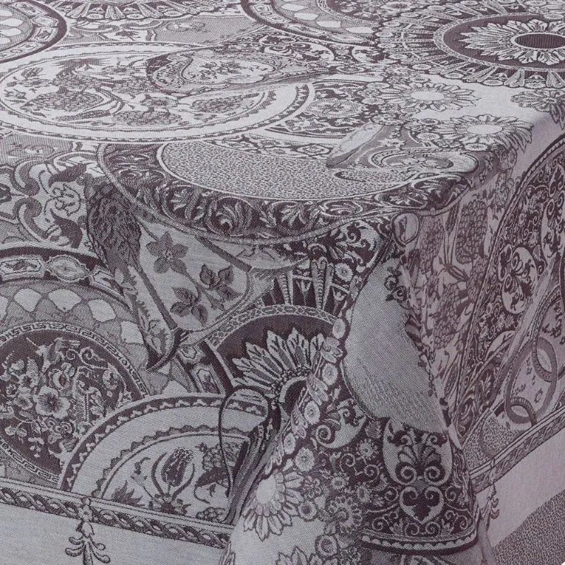 Le Jacquard Francais Tablecloth Tablecloth Porcelaine Kaolin Grey
