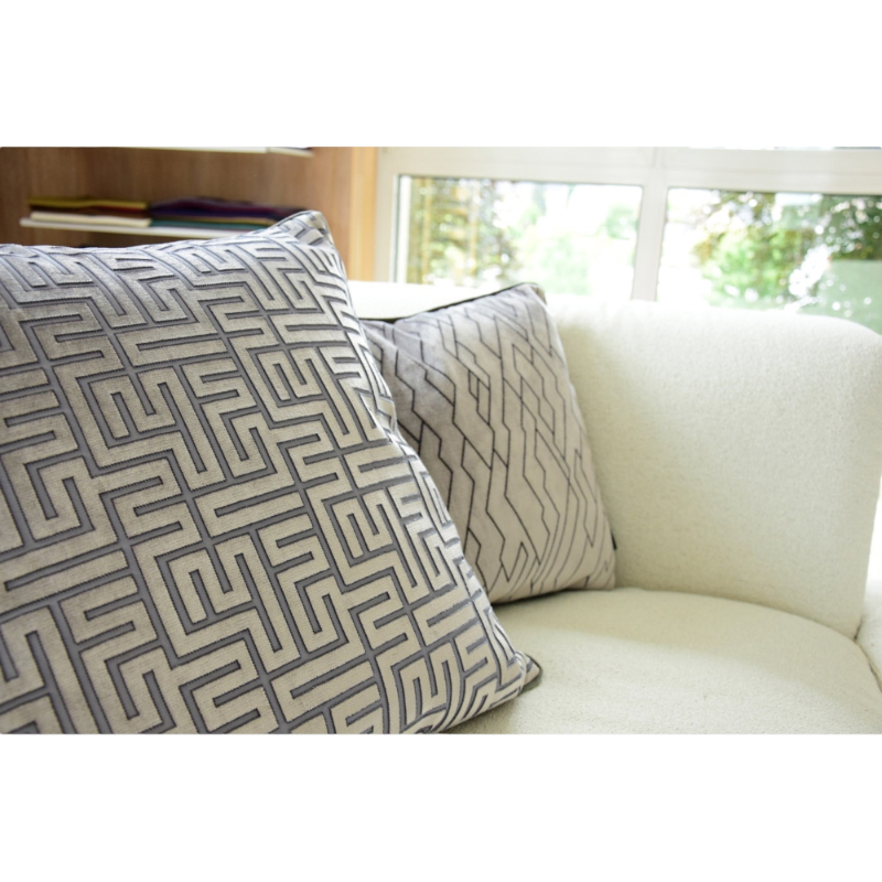 Rohleder Home Collection Cushion Quatum Stone Beige Gray Velvet Velvet