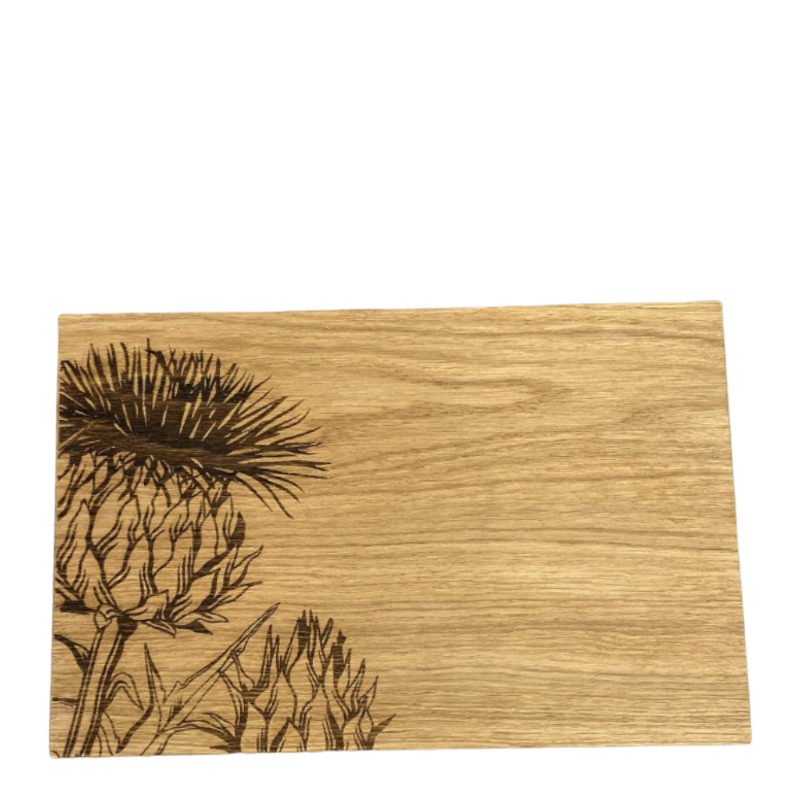 Selbrae House kitchen board oak thistle