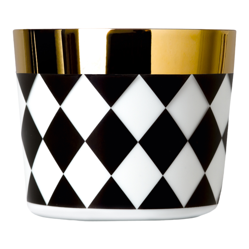 SIEGER by Fürstenberg porcelain Sip Of Gold Black White Check