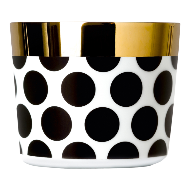 SIEGER by Fürstenberg porcelain Sip Of Gold Champagne tumbler Black White Dots