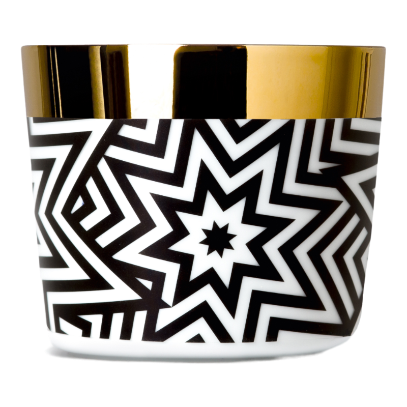 SIEGER by Fürstenberg porcelain Sip Of Gold Champagne tumbler Black White Stars