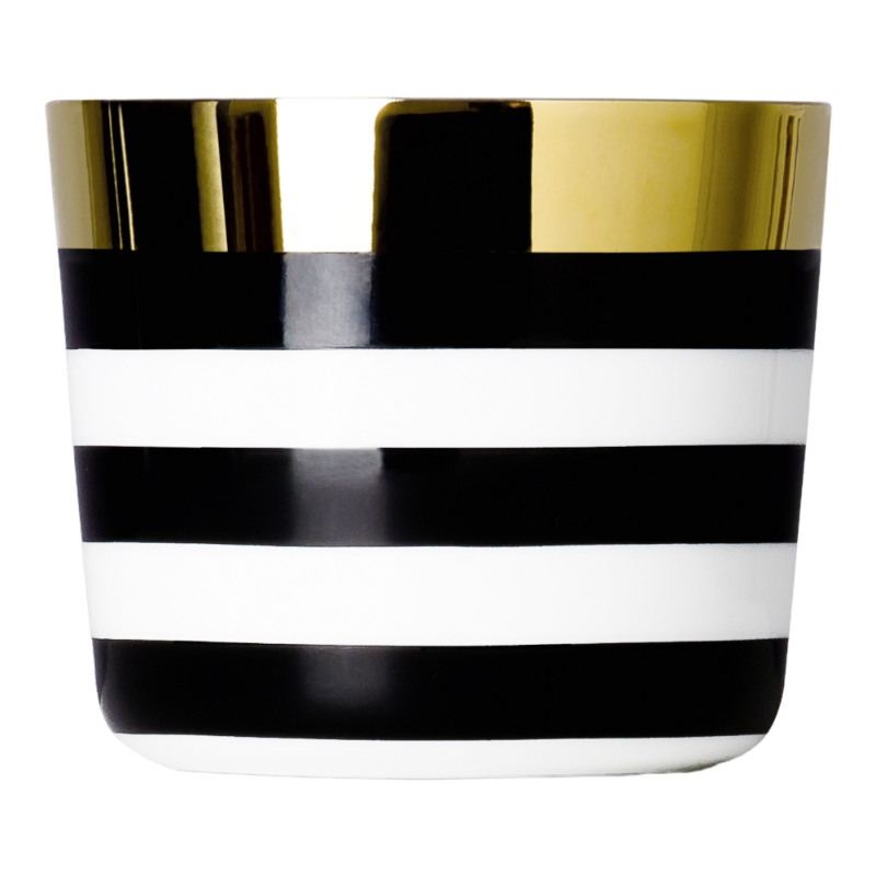 SIEGER by Fürstenberg porcelain Sip Of Gold Champagne tumbler Black White Horizontal Stripes