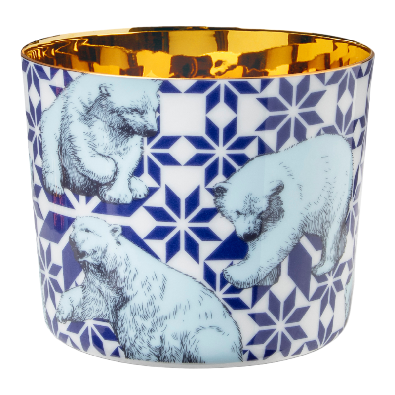 SIEGER by Fürstenberg porcelain Sip Of Gold Champagne tumbler The Polar Bears