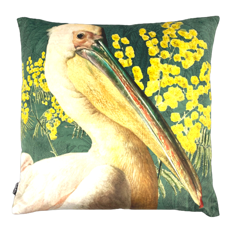 VanillaFly cushion pelican green velvet