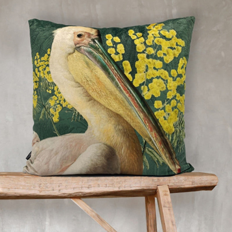 VanillaFly cushion pelican green velvet