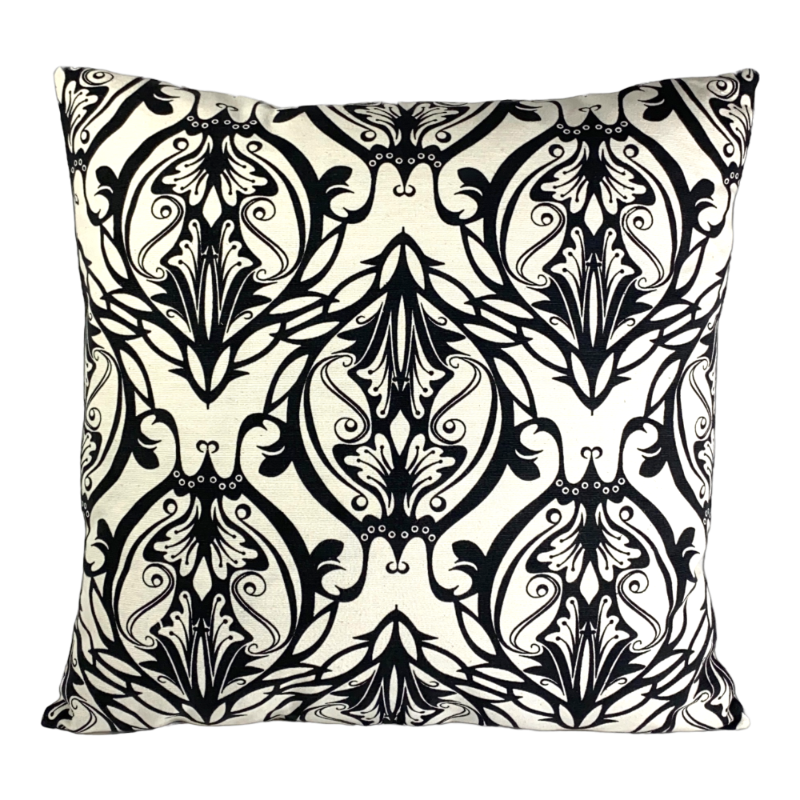 VanillaFly cushion tendrils black white